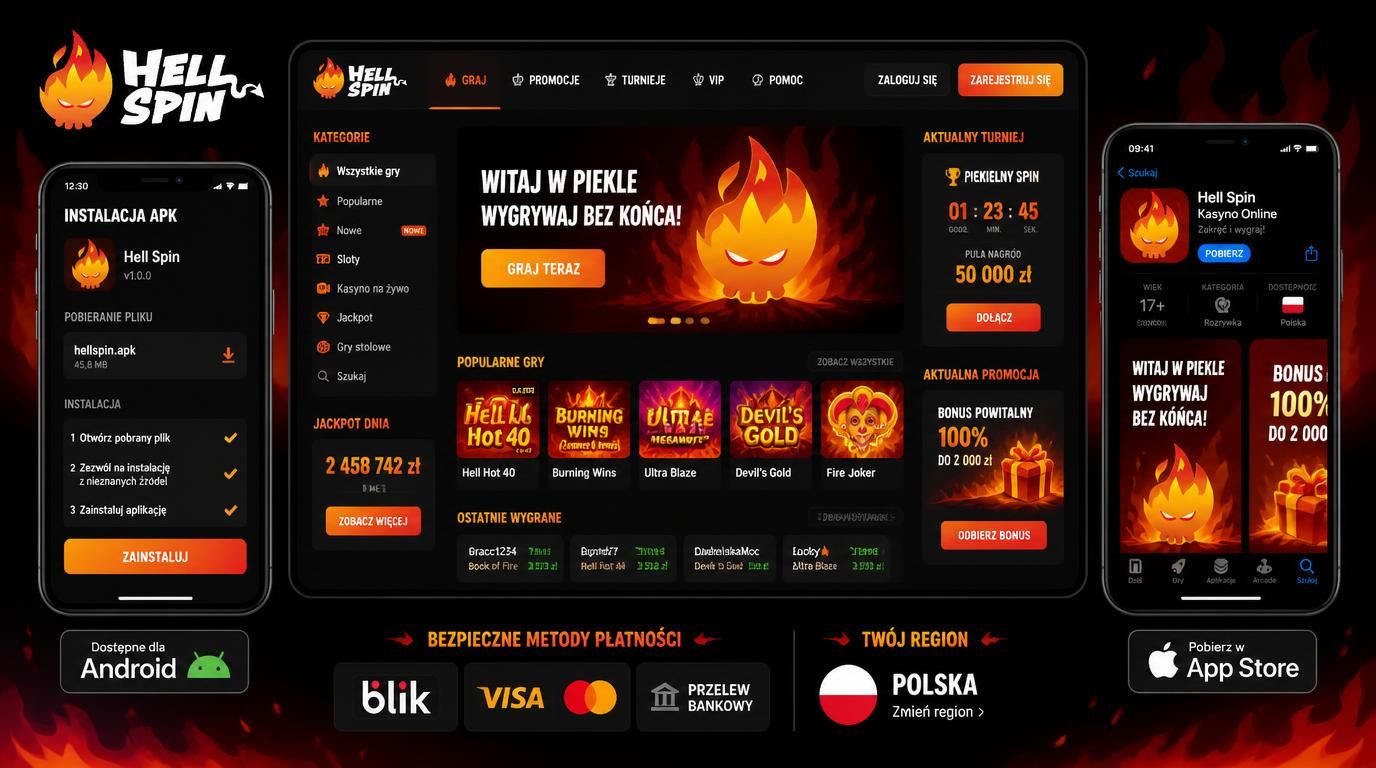 ekran instalacji aplikacji HellSpin na Androidzie i ikon płatności